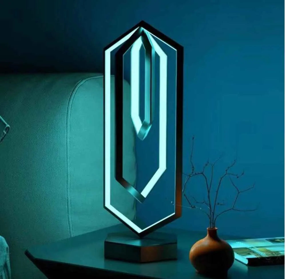 Modern Rgb Polygon Remote Control Table Lamp Secondary image