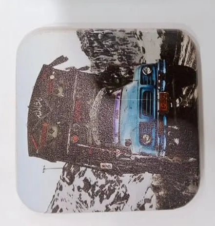 Coffee Quote & Scenic Truck Printed Wooden Tea Coaster Price In Pakistan
