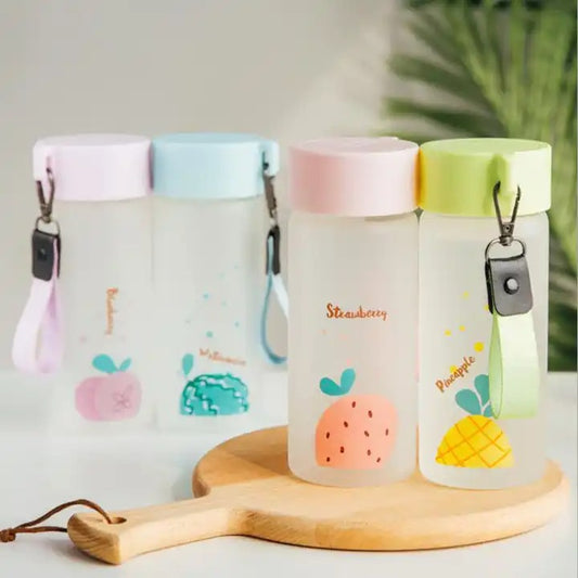 Creative Frosted Fruit Glass Water Bottle