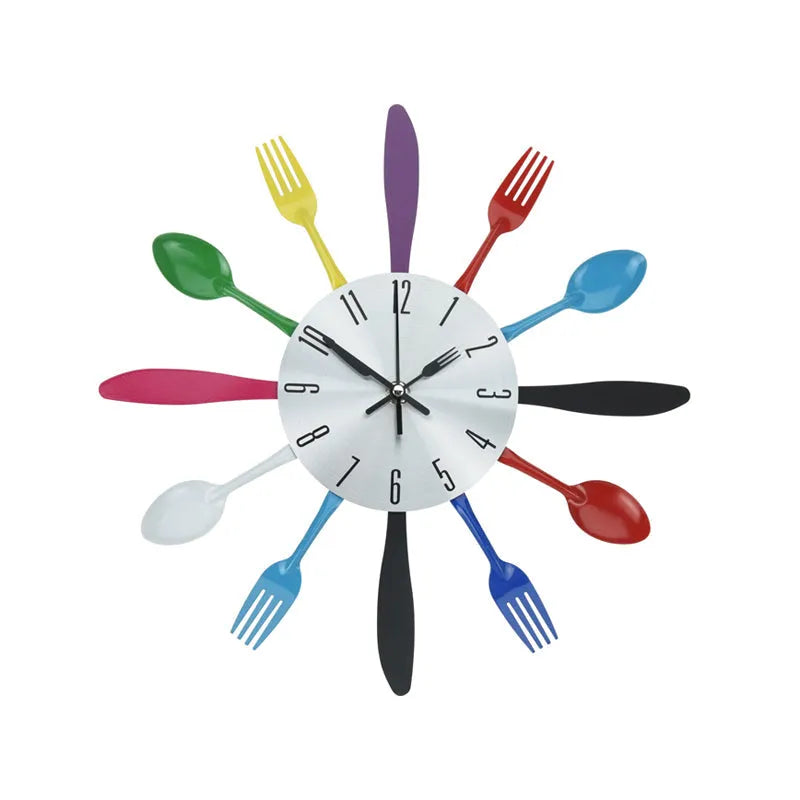 Cutlery Design Metal Wall Clock Price in Pakistan Main image