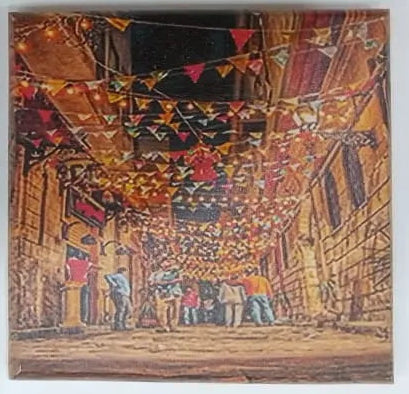 Decorative Printed Wooden Tea Coaster Colorful Tile & Artistic Design Price In Pakistan