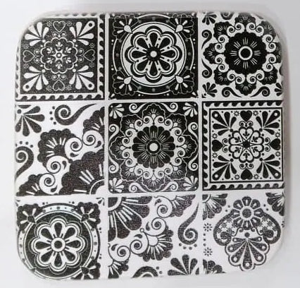 Decorative Printed Wooden Tea Coaster Multicolor & Black Pattern Coaster Price In Pakistan