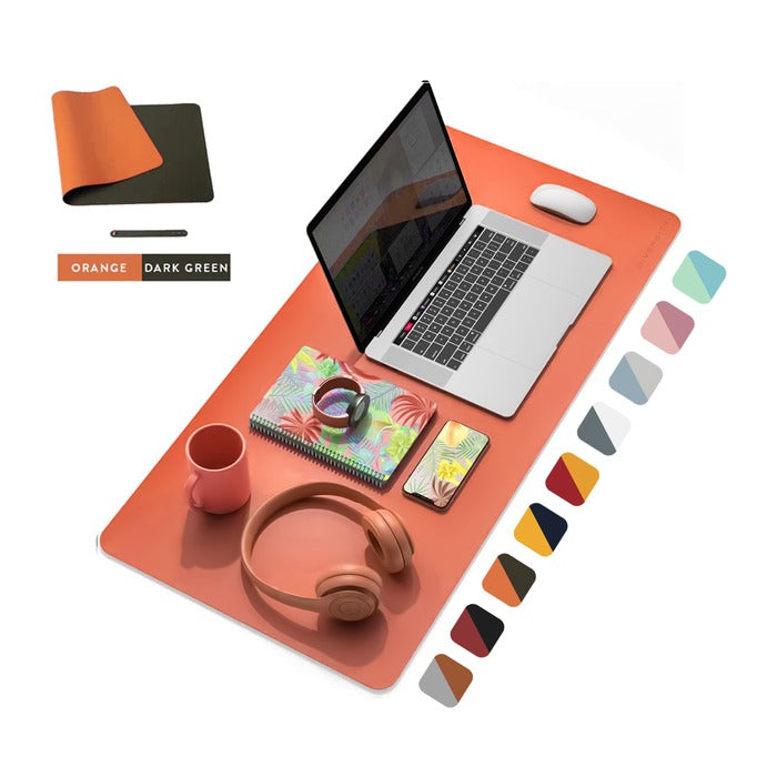 Double Sided Leather Desk Mat  Price in Pakistan Orange & Dark green