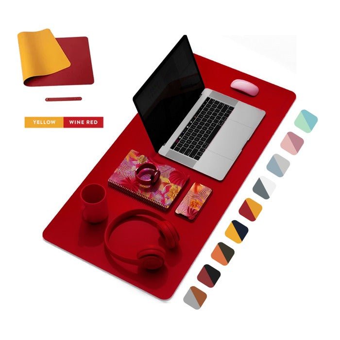 Double Sided Leather Desk Mat Yellow & Wine Red Price in Pakistan