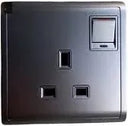Pieno 13A 3 Pin Flat Switched Socket Single with Neon