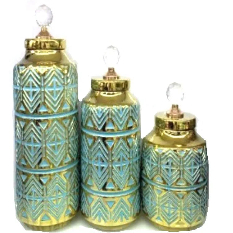 Emerald Ceramic Vase Set Of 3 Price in Pakistan Main image