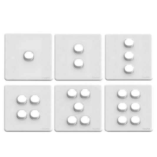 Enigma 1-6 Gang 2 Way Flush Switch White Color Price in Pakistan