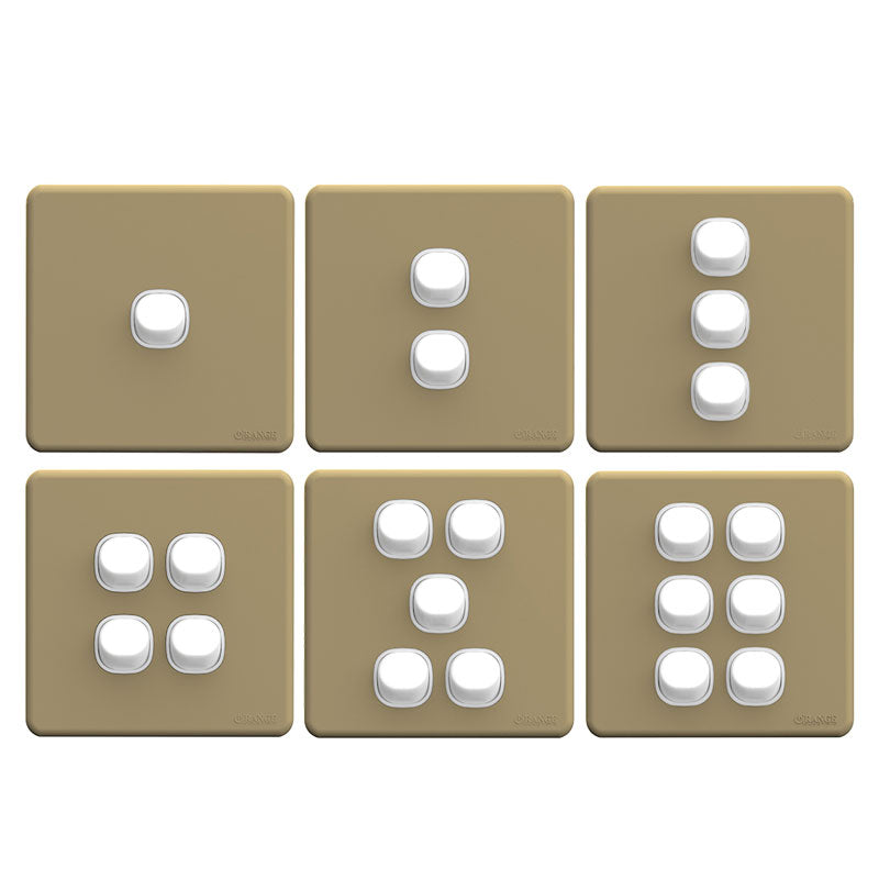 Enigma 1-6 Gang 2 Way Flush Switch Gold Shimmer Color Price in Pakistan