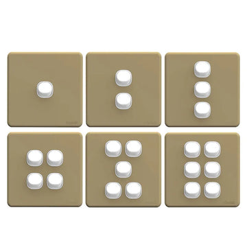 Enigma 6 Gang Flush Switch Gold Shimmer Price in Pakistan