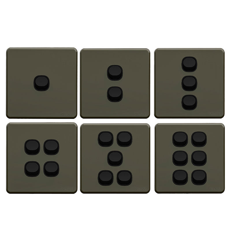 Enigma 1-6 Gang Flush Switch midnight green Color Price in Pakistan