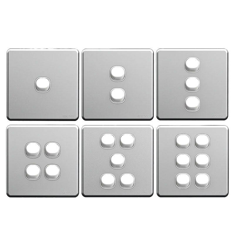 Enigma 1-6 Gang Flush Switch Silver Color Price in Pakistan