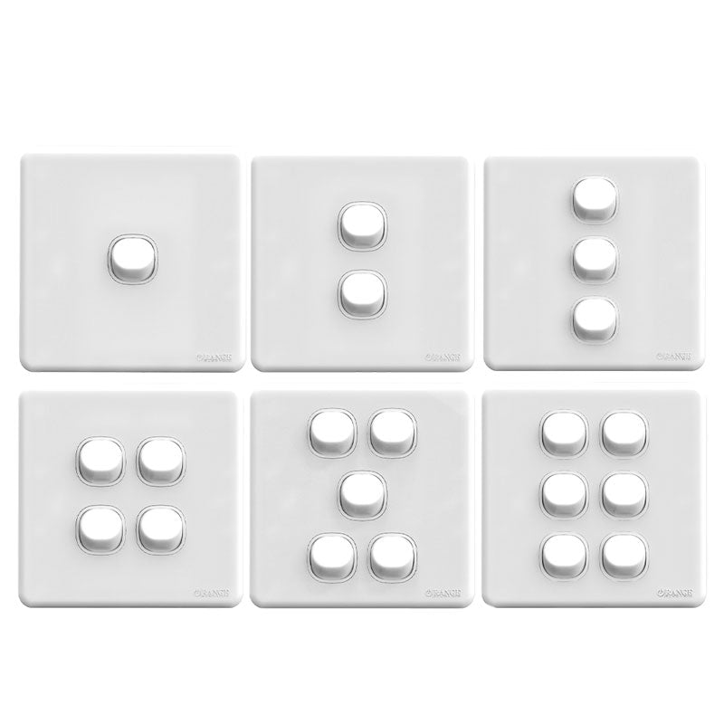 Enigma 1-6 Gang Flush Switch White Color Price in Pakistan