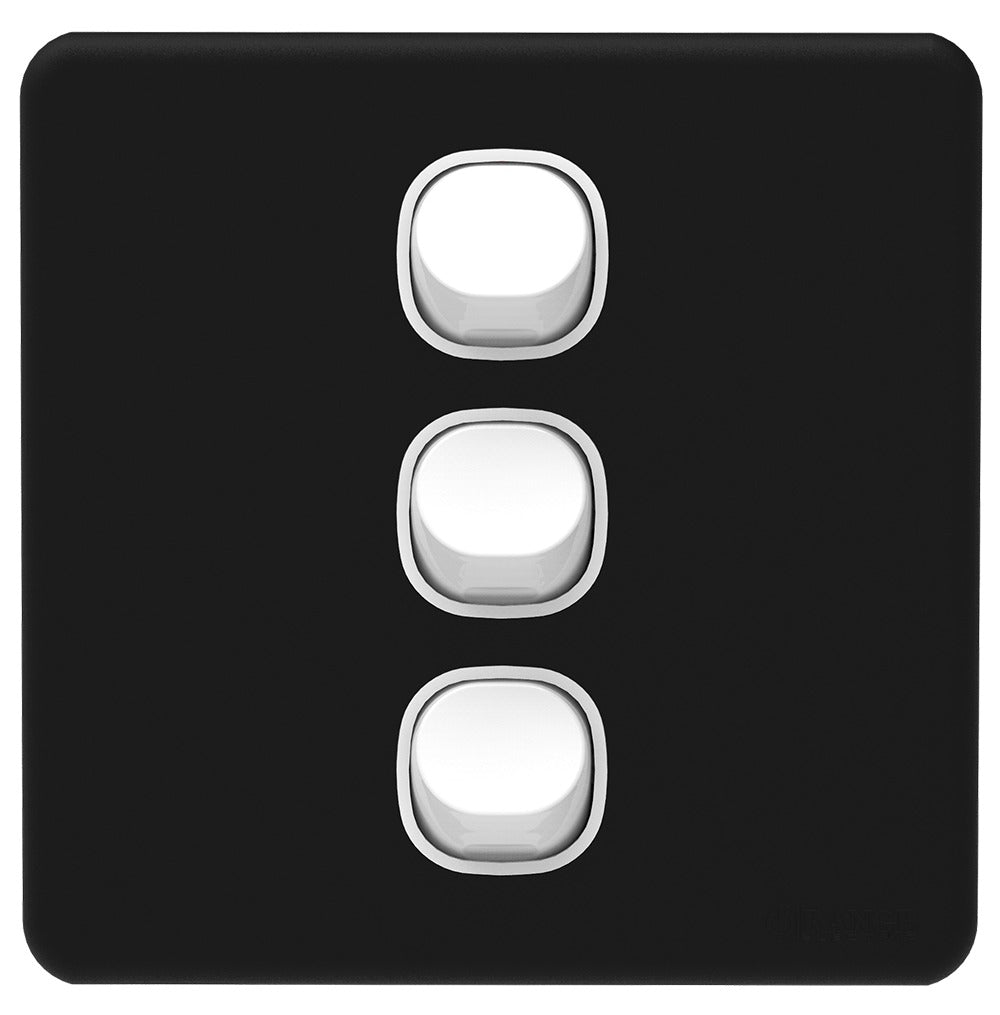 Enigma 3 Gang 2 Way Flush Switch Pearl Black Price in Pakistan 
