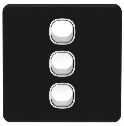 Enigma 3 Gang 2 Way Flush Switch Pearl Black Price in Pakistan 