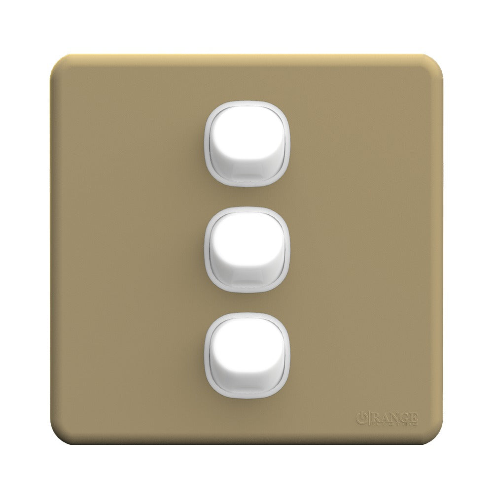 Enigma 3 Gang Flush Switch Gold Shimmer Price in Pakistan