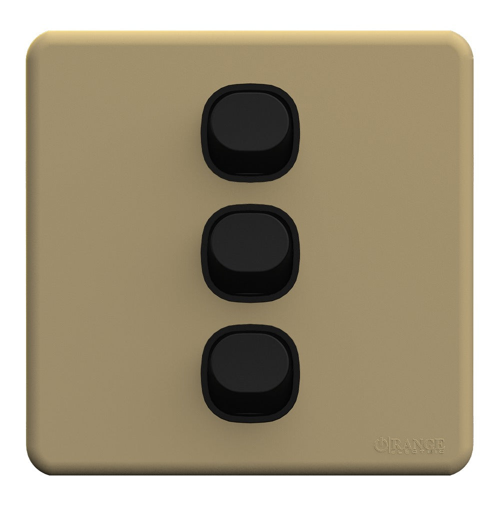 Enigma 3 Gang Flush Switch Goldy Night Price in Pakistan