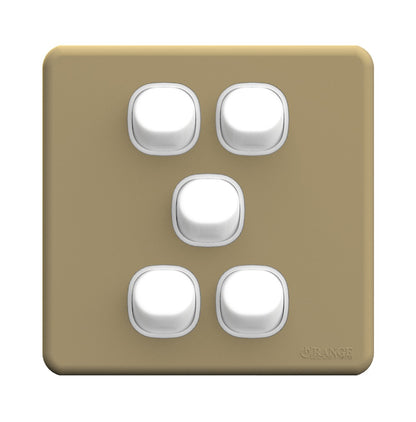 Enigma 5 Gang 2 Way Flush Switch Gold Shimmer Price in Pakistan 