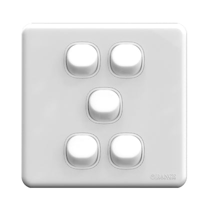 Enigma 5 Gang 2 Way Flush Switch White Price in Pakistan 