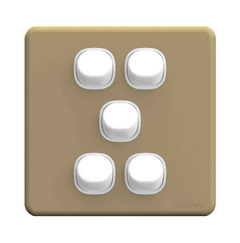 Enigma 5 Gang Flush Switch Gold Shimmer Price in Pakistan