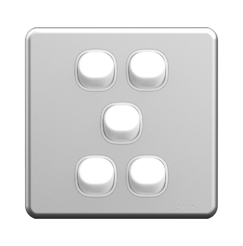 Enigma 5 Gang Flush Switch Silver Shimmer Price in Pakistan