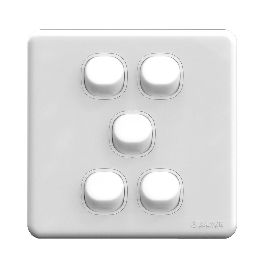 Enigma 5 Gang Flush Switch White Price in Pakistan