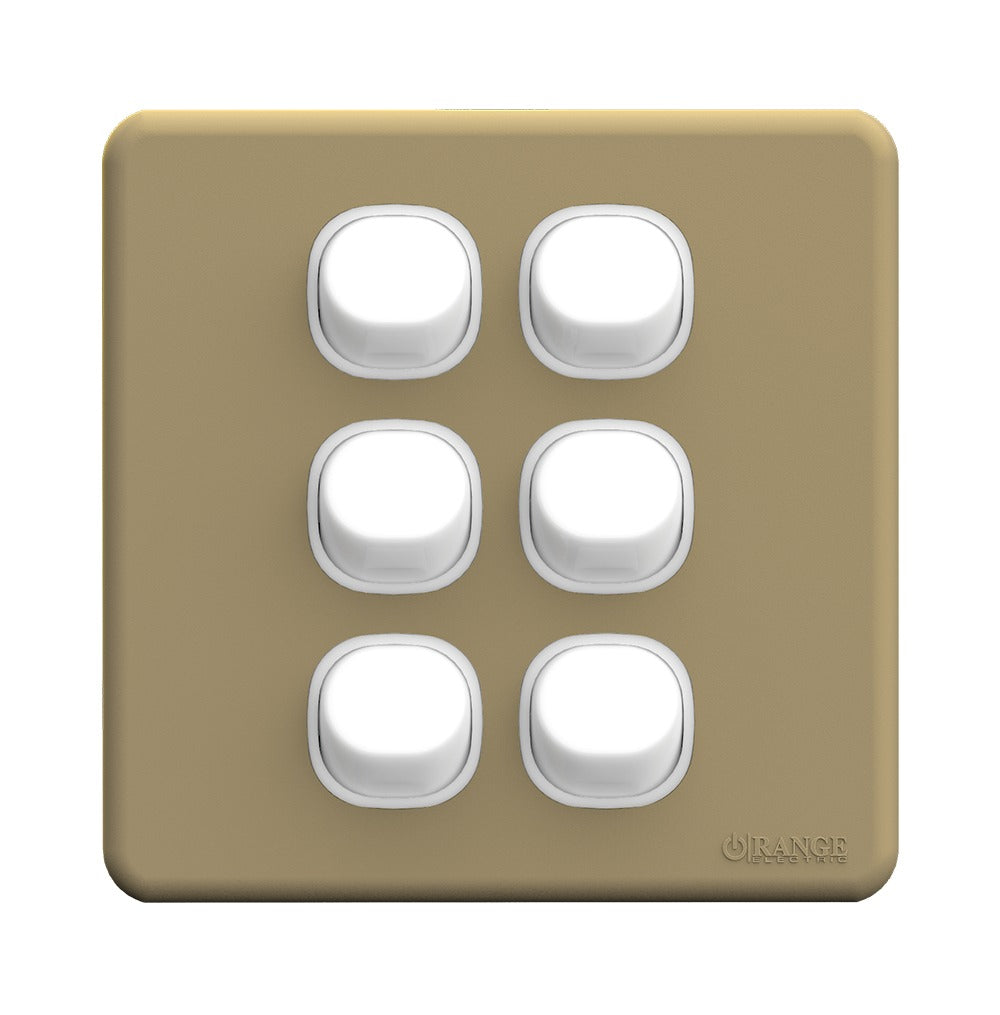 Enigma 6 Gang 2 Way Flush Switch Gold Shimmer Price in Pakistan 