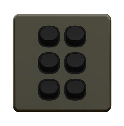 Enigma 6 Gang 2 Way Flush Switch Midnight Green Price in Pakistan 