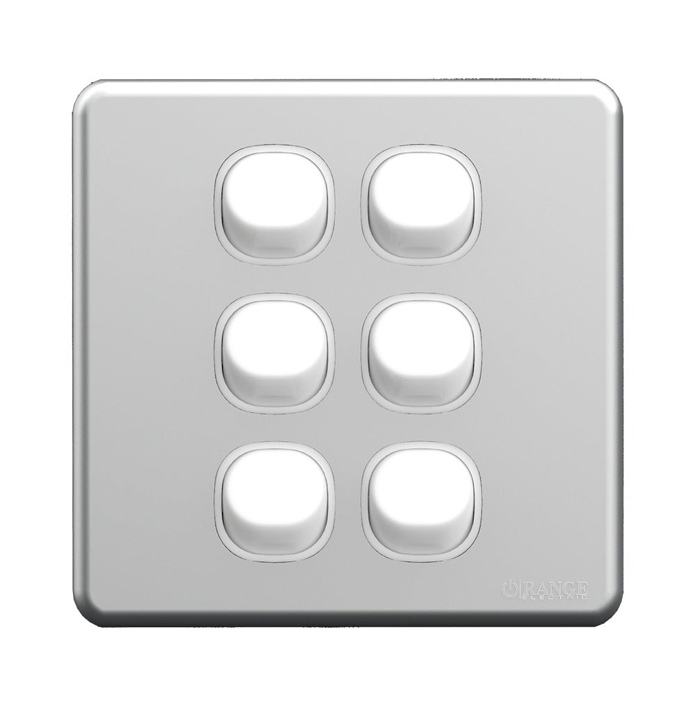 Enigma 6 Gang 2 Way Flush Switch Silver Shimmer Price in Pakistan 