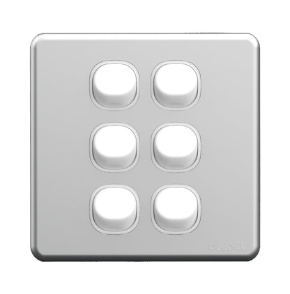 Enigma 6 Gang 2 Way Flush Switch Silver Shimmer Price in Pakistan 