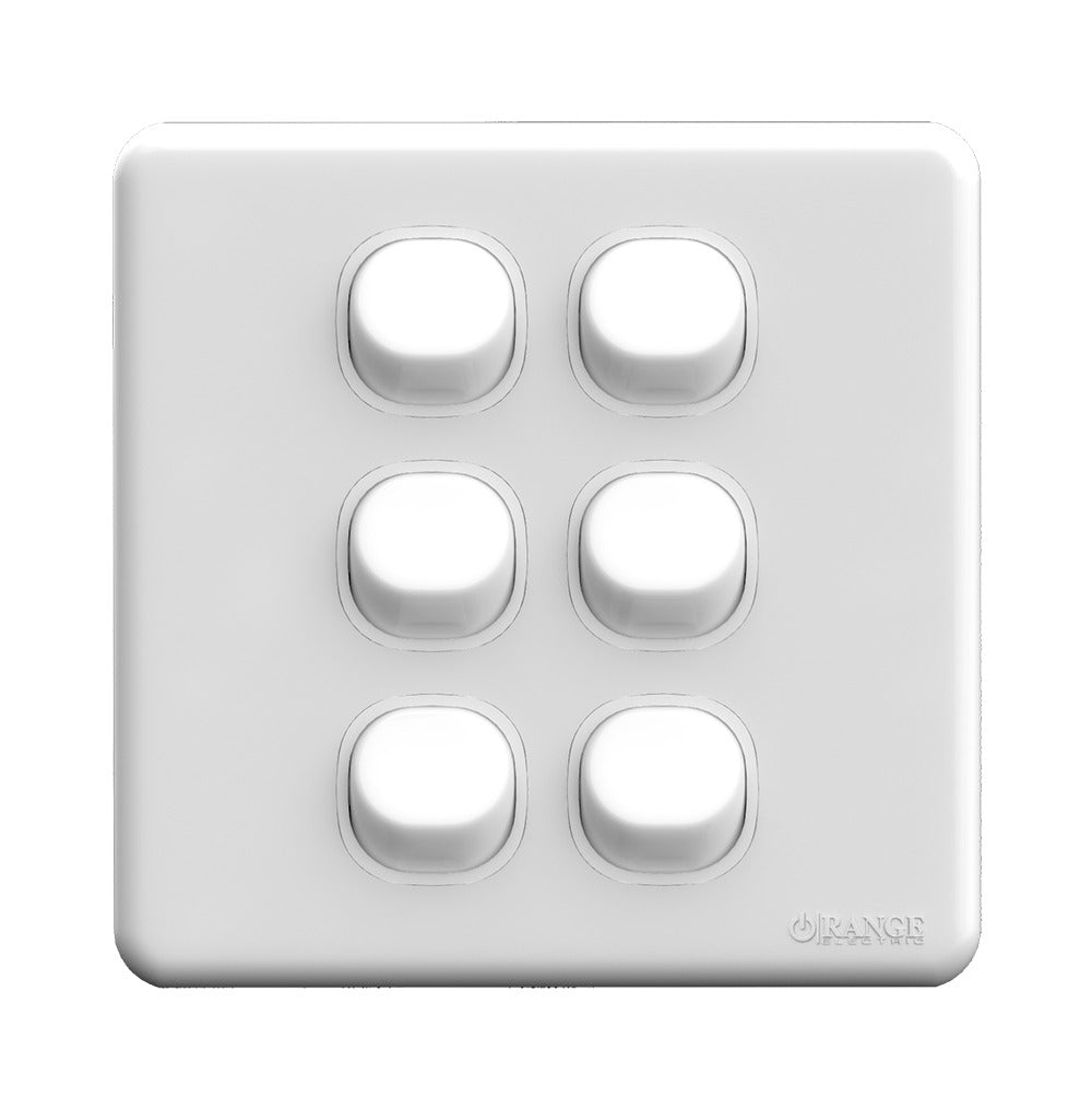 Enigma 6 Gang 2 Way Flush Switch White Price in Pakistan 