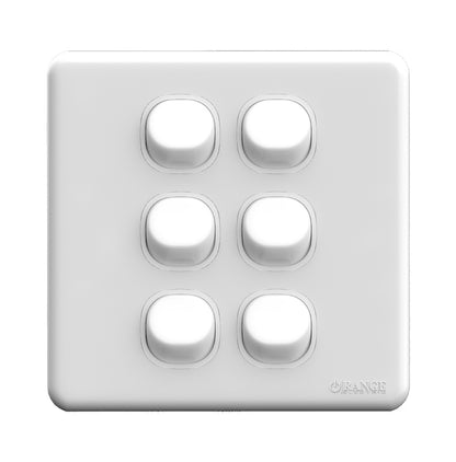 Enigma 6 Gang 2 Way Flush Switch White Price in Pakistan 
