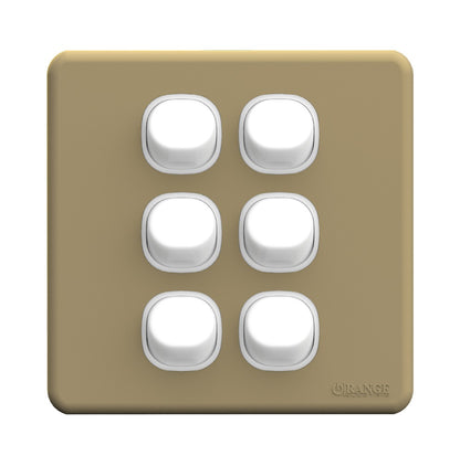 Enigma 6 Gang Flush Switch Gold Shimmer Price in Pakistan