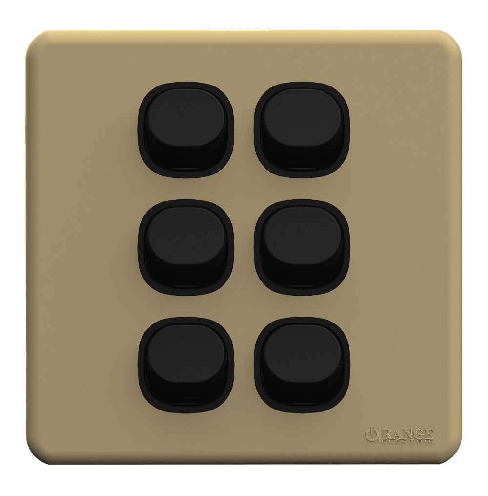 Enigma 6 Gang Flush Switch Goldy Night Price in Pakistan