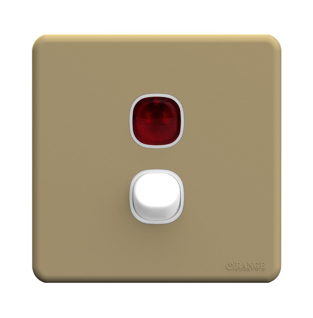 Enigma Double Pole Switch with Indicator Gold Simmer Color Price in Pakistan