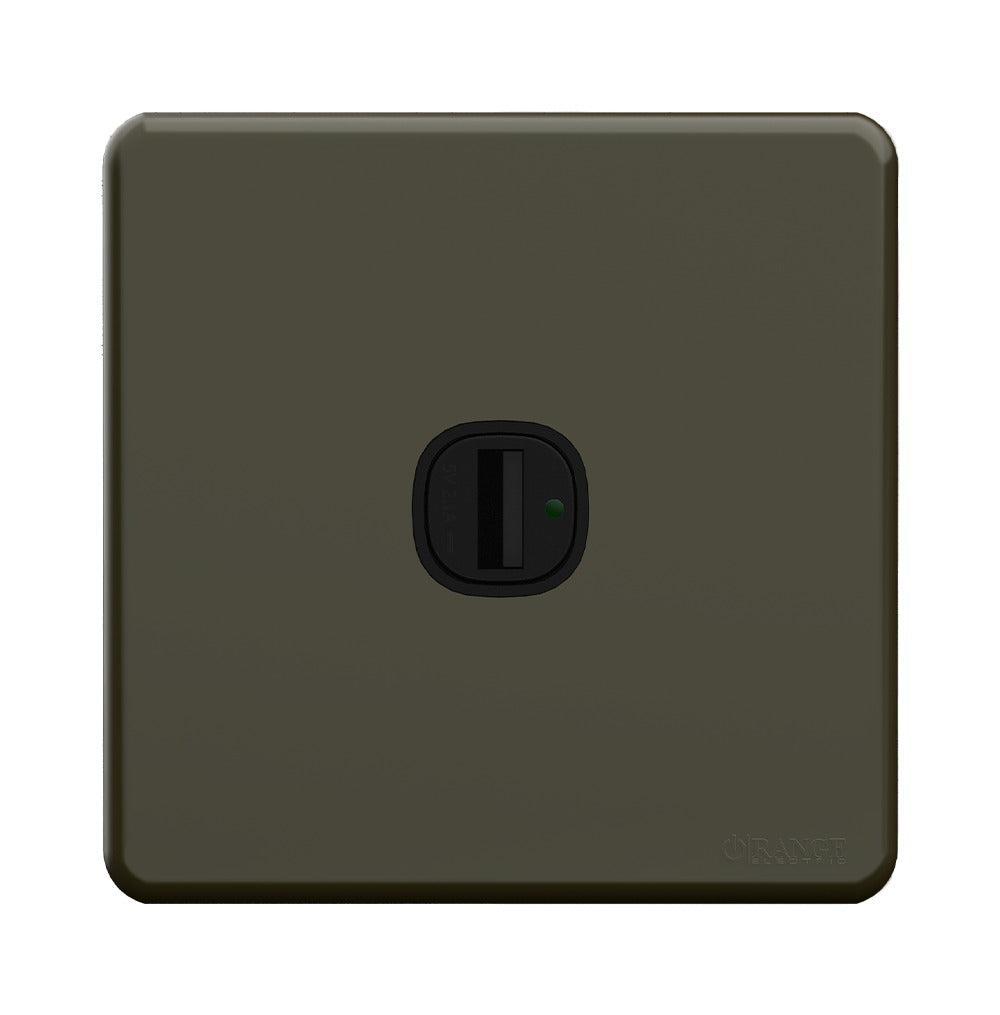 Enigma 1 gang Type-A Usb Charger Outlet Green Color Price in Pakistan