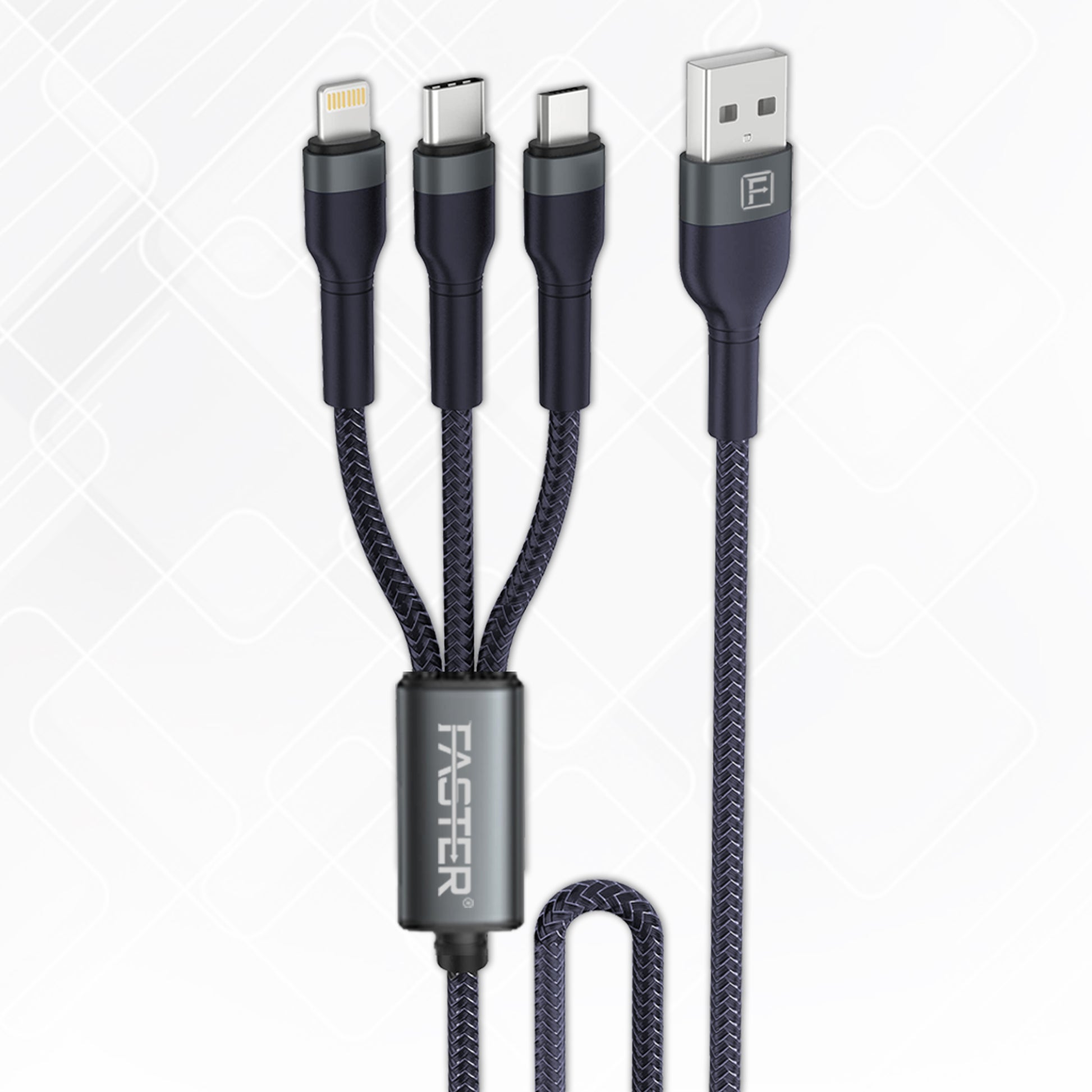 Faster D4 Quick Charge Denim Braided 3-in-1 Data Cable Price in Pakistan