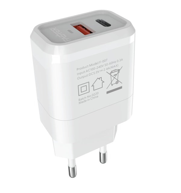 Faster Dual Port Fast Wall Charger 20W Price in Pakistan