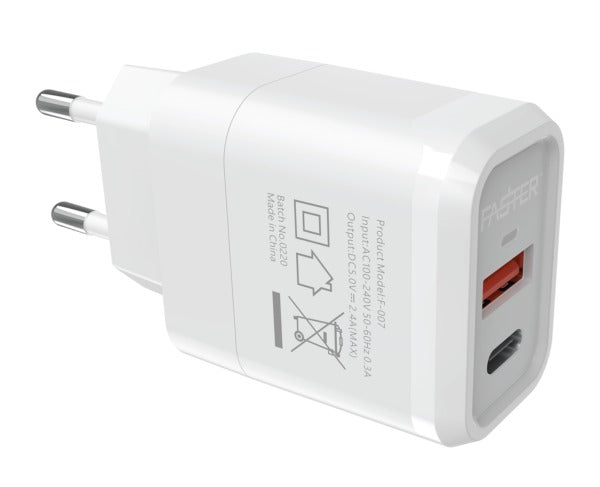 Faster FAC-950 Dual Port Fast Wall Charger 20W Price in Pakistan