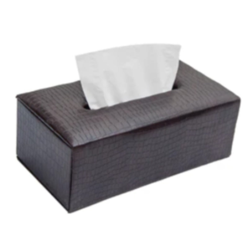 Faux Leather Snake Tissue Box