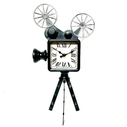 Film Projector Metal Table Clock