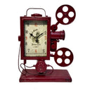 Film Projector Red Table Clock