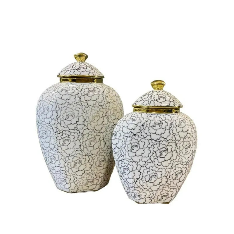 Floral Ceramic Vase Set Of 2 Price in Pakistan  Main image
