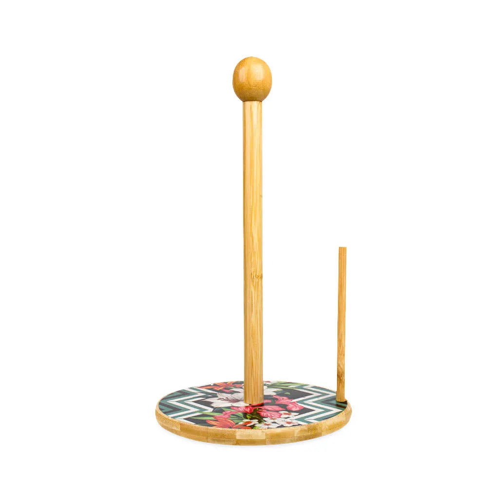 Floral Wooden Tissue Roll Holder Stand Secondary image