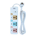 Clopal 3 Ways Extension Colored Socket with Fuse Protection