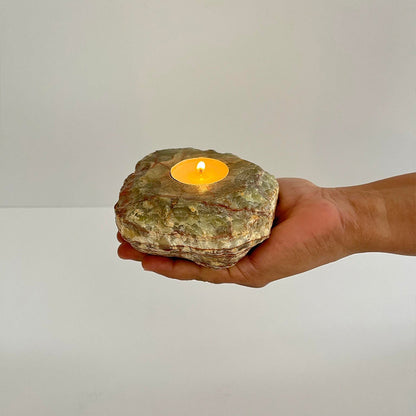 Gaia Onyx tea-light Candle Holder