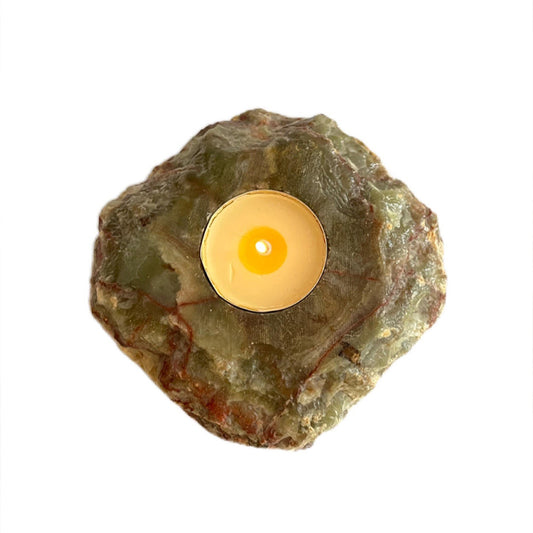 Gaia Onyx tea-light Candle Holder