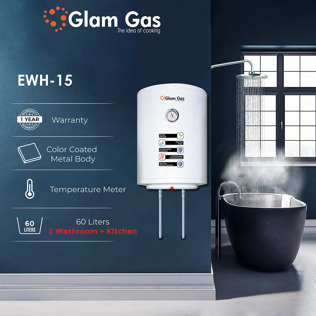 Glam Gas EWH-15 Electric Water Heater - 60 Liters Secondary image