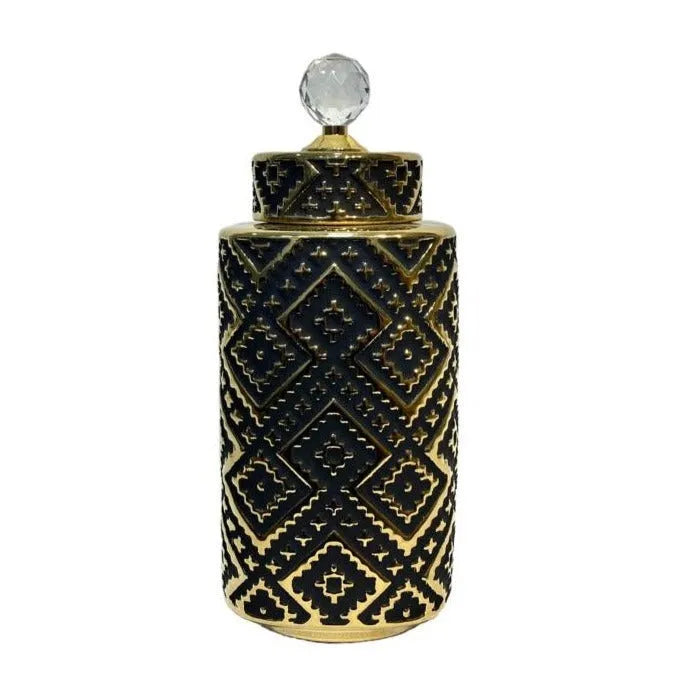 Black Glamour Ceramic Vase Medium Price in Pakistan Main image