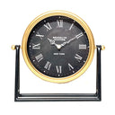 Black & Gold Metal Table Clock