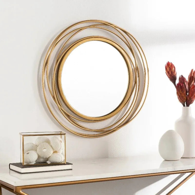 Gold Swirl Rings Modern Wall Mirror Price in Pakistan 